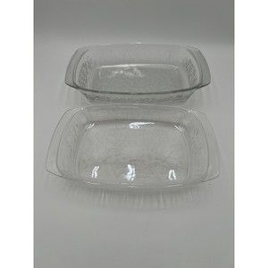 Princess House Fantasia Deep Dish Casserole‎ Baker Set of 2 Ponsettia